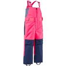 Kids Warm And Waterproof Ski Dungarees - 500 Pnf - Neon Pink And Navy