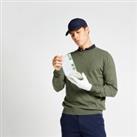 Men's Crew-neck Golfing Pullover Mw500 Khaki