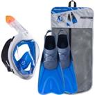 Adults' Snorkelling Kit Easybreath 500 Mask Fins - Blue