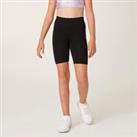 Girls' Cotton Cycling Shorts - Black