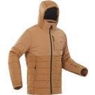 Mens Mid-length Warm Ski Jacket 100 - Brown