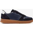 Men's Walk Protect Leather Trainers - Navy Blue