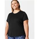 Women's Cardio Fitness Short-sleeved Plus Size T-shirt - Black