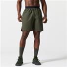 Men's Breathable Performance Cross Training Shorts With Zipped Pockets - Khaki
