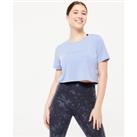 Women's Modern Jazz Dance Short-sleeved Cropped T-shirt - Blue