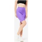 Women's High-waisted Cardio Fitness Bike Shorts - Purple