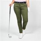Women's Golf Cotton Chino Trousers - Mw500 Khaki Brown