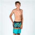 Boy's Swim Shorts - 500 Memphis Green