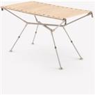 Compact Camping Table 4/6 People Wooden Top Storage Pocket