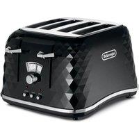 De'Longhi Brillante 4 slice Black Toaster - Black