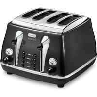 De'Longhi Icona Micalite 4 slice Black Toaster - Black