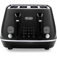 De'Longhi Distinta X Black Four Slot Toaster - Black