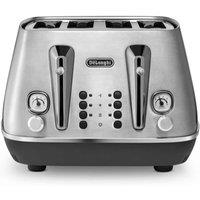 De'Longhi Distinta X Silver Stainless Steel Four Slot Toaster - Metal