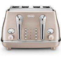 De'Longhi Icona Metallics 4 slice Beige Gold Toaster - Beige