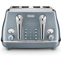 De'Longhi Icona Metallics 4 slice Ice Blue Toaster - Azure