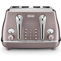 De'Longhi Icona Metallics 4 slice Metallic Pink Toaster - Pink