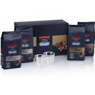 De'Longhi Kimbo for De'Longhi Coffee Tasting Kit with Coffee Beans 4x250g and Espresso Glasses x2