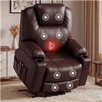 Electric Riser Recliner Chair For Elderly with Heat & Massage  Brown
