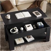 Coffee Table with Storage  Lift Up Living Room Table  Black