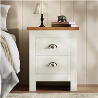 Shaker 2 Drawer Bedside Table  Nightstand With Drawers  White