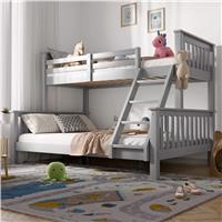 Triple Bunk Bed - Double Bunk Beds for Kids & Adults - Grey