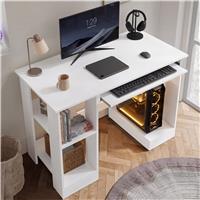 Small Computer Desk with Storage | Study Writing Table  White