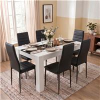 White & Black Gloss 46 Seater Dining Table and Chairs Set  6 Seater / Black