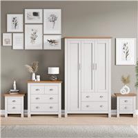 Shaker 4 Piece Bedroom Set - Wardrobe and Chest of Drawers - White