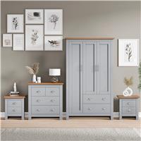 Shaker 4 Piece Bedroom Set - Wardrobe and Chest of Drawers - Grey