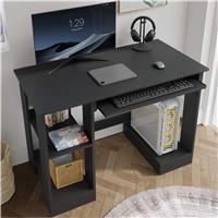Small Computer Desk with Storage | Study Writing Table  Black