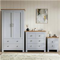 Shaker 3 Piece Bedroom Set - Wardrobe with Chest of Drawers - Grey