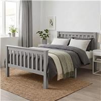 Wooden Single Bed Frame  Grey