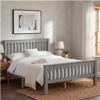 Wooden Double Bed Frame  Grey