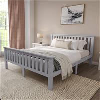 King Size Wooden Bed Frame  Grey