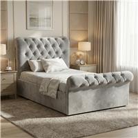 Chesterfield Ottoman Storage Bed  Side Lift Ottoman Bed Frame  Single (3ft) / Grey