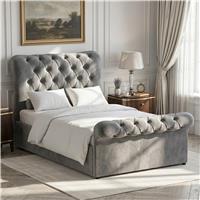 Chesterfield Ottoman Storage Bed  Side Lift Ottoman Bed Frame  Small Double (4ft) / Dark Grey