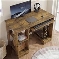 Small Computer Desk with Storage | Study Writing Table  Rustic