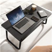 Portable Height Adjustable Laptop Table with Cup Holder  Black