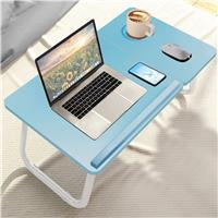 Portable Height Adjustable Laptop Table with Cup Holder  Blue