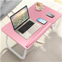 Portable Height Adjustable Laptop Table with Cup Holder  Pink