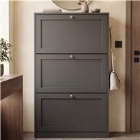 Shaker 3 Drawer Slim Shoe Cabinet for Hallway Storage Unit  Grey
