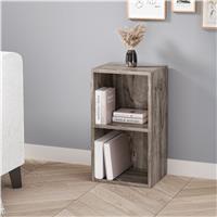 Bookcase Cube Storage Unit  Tall Narrow Bookshelf  2 Shelf / Coach Wood