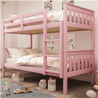 Solid Wood Detachable Double Bunk Bed  Pink
