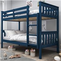 Solid Wood Detachable Double Bunk Bed  Blue