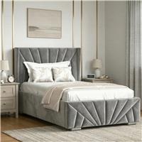 Velvet Ottoman Storage Bed  Sunrise Ottoman Bed Frame  Single (3ft) / Dark Grey