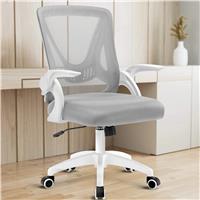 Ergonomic Home Office Chair Mesh  Computer Desk Chair  White + Grey