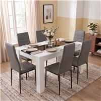 White & Black Gloss 46 Seater Dining Table and Chairs Set  6 Seater / Grey