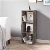 Bookcase Cube Storage Unit  Tall Narrow Bookshelf  3 Shelf / Coach Wood