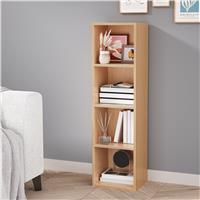 Bookcase Cube Storage Unit  Tall Narrow Bookshelf  4 Shelf / Beech