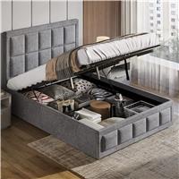 Linen Ottoman Bed Frame  End Lift Ottoman Storage Bed  Small Double (4ft) / Grey